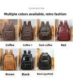 Sac à dos de voyage en cuir véritable pour homme avec compartiment ordinateur - Sac de créateur