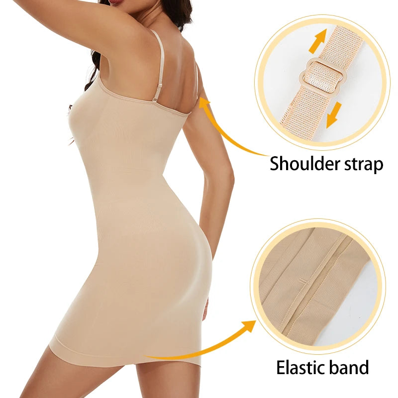 Women's Full Slip Shapewear Bodysuit - Tummy Control & Butt Lifter