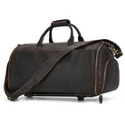Crazy Horse Leather Travel Bag Suits and Shoes Folding Business Bag - VacationGrabs
