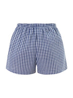 VacationGrabs Women Y2k Gingham Boxer Shorts Stripes Button Elastic Waist Boxers Cute Mini Bloomers Plaid Loose Fit Boy Shorts