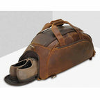 Crazy Horse Leather Travel Handbag Sling Bag Overnight Duffle - VacationGrabs