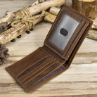 Crazy Horse Men’s Short Wallet for Gifts Retro Fashion Leather - VacationGrabs