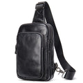 Mens Chest Bag 100% Genuine Leather Crossbody Pack