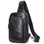 Mens Chest Bag 100% Genuine Leather Crossbody Pack
