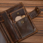 Retro Anti-Theft Men’s Leather Wallet Clip Purse with Card Holder - VacationGrabs