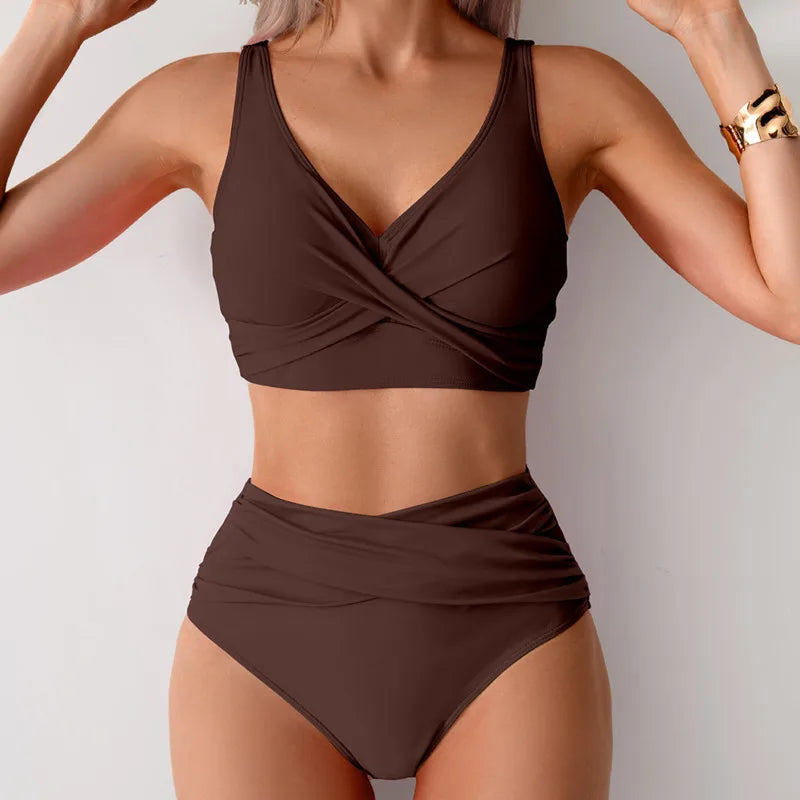 Women's High Waist Push Up Bikini Set for Travel