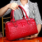 Women's Genuine Leather Crocodile-Pattern Shoulder Bag