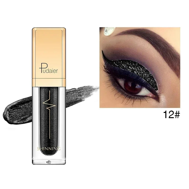 Pink Liquid Glitter Eyeshadow 18 Colors Waterproof Shimmer