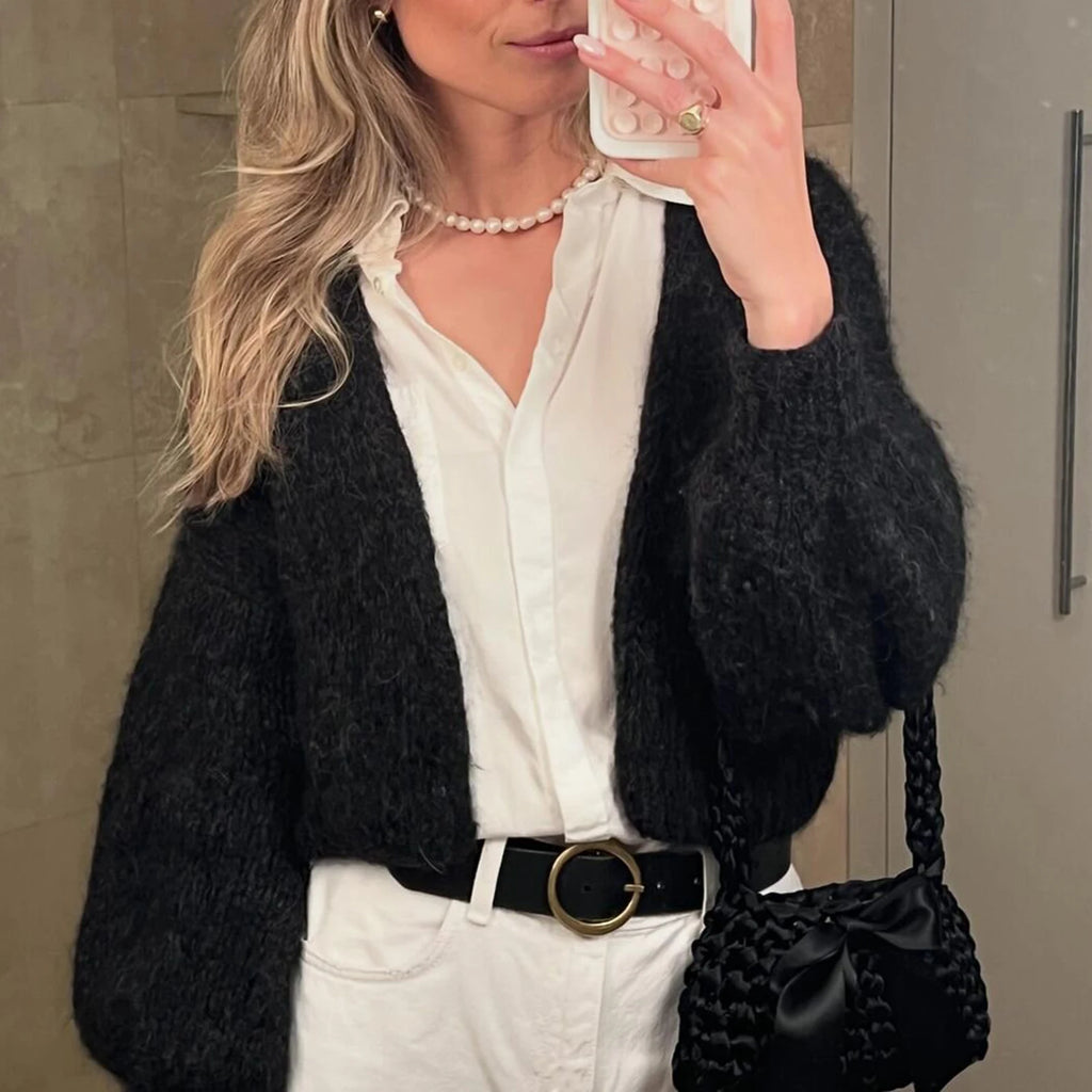 VacationGrabs Casual Knitted Cardigan Women Solid Color Sweater Long Sleeve Loose Outcoat Autumn Winter Tops Lady Streetwear