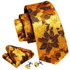 Floral Jacquard Silk Tie Set for Men - VacationGrabs