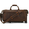 Crazy Horse Leather Travel Bag Suits and Shoes Folding Business Bag - VacationGrabs