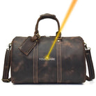 Vintage Leather Weekender Bag Genuine Leather Travel Overnight - VacationGrabs