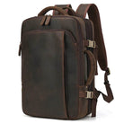 Double Layer Leather Backpack for Men Large Capacity USB Charging - VacationGrabs