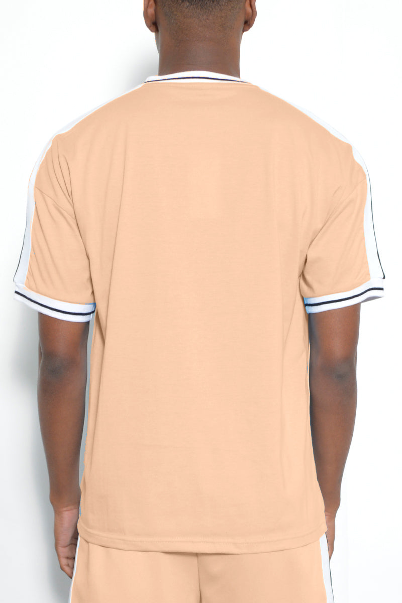 Side Stripe Cotton T-Shirt – Casual Vacation Tee