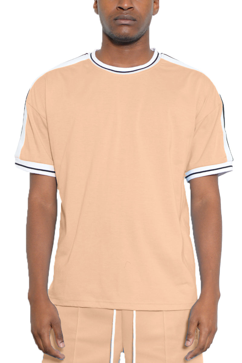 Side Stripe Cotton T-Shirt – Casual Vacation Tee