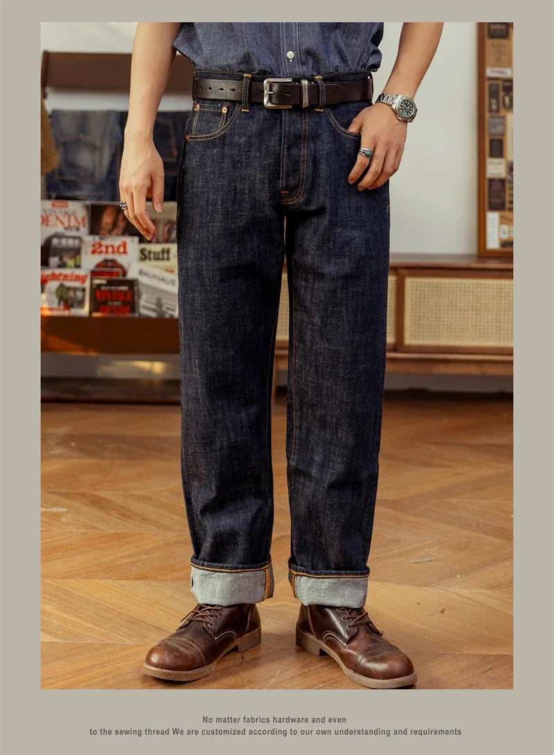 Red Tornado Selvedge Denim Jeans Loose Fit Straight Leg Pants Amekaji