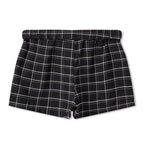 VacationGrabs Teen Girl Elastic Waist Micro Casual Shorts Women Y2K Plaid Print Boxer Shorts Retro Streetwear Summer Lounge Bottoms