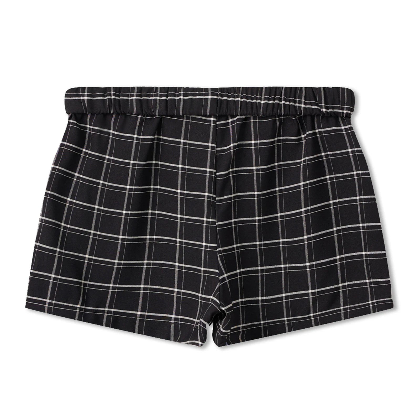 VacationGrabs Teen Girl Elastic Waist Micro Casual Shorts Women Y2K Plaid Print Boxer Shorts Retro Streetwear Summer Lounge Bottoms