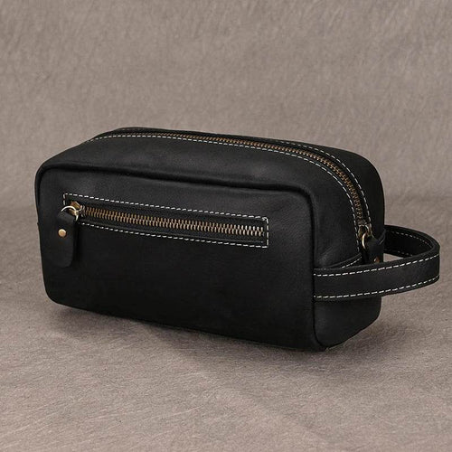 Genuine Leather Clutch Bag with Zipper for Men & Women - VacationGrabs
