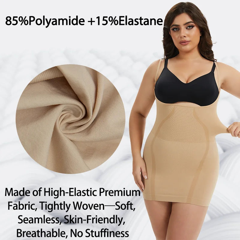Plus Size Underbust Full Body Shaper Slip Dress