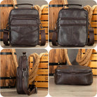 Men’s Small Crossbody Bag Genuine Leather Mobile Phone Shoulder Bag - VacationGrabs