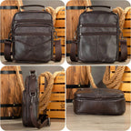 Men’s Small Crossbody Bag Genuine Leather Mobile Phone Shoulder Bag - VacationGrabs