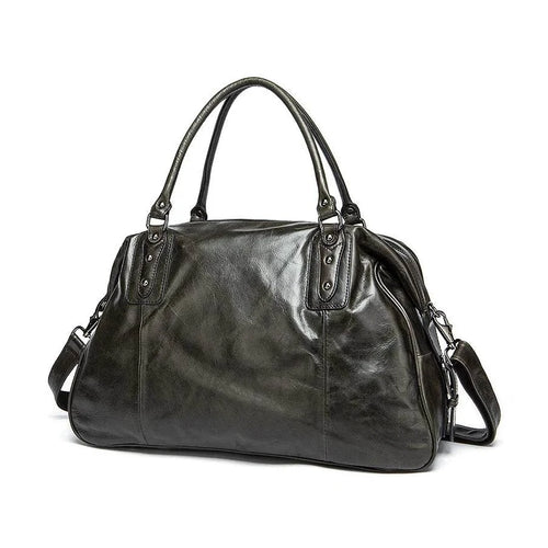 Soft Cowhide Leather Duffle Bag Large Capacity Men’s Weekend Bag - VacationGrabs