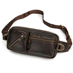 Genuine Leather Waist & Chest Sling Bag for Men