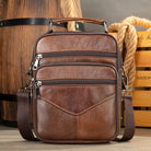 Men’s Small Crossbody Bag Genuine Leather Mobile Phone Shoulder Bag - VacationGrabs