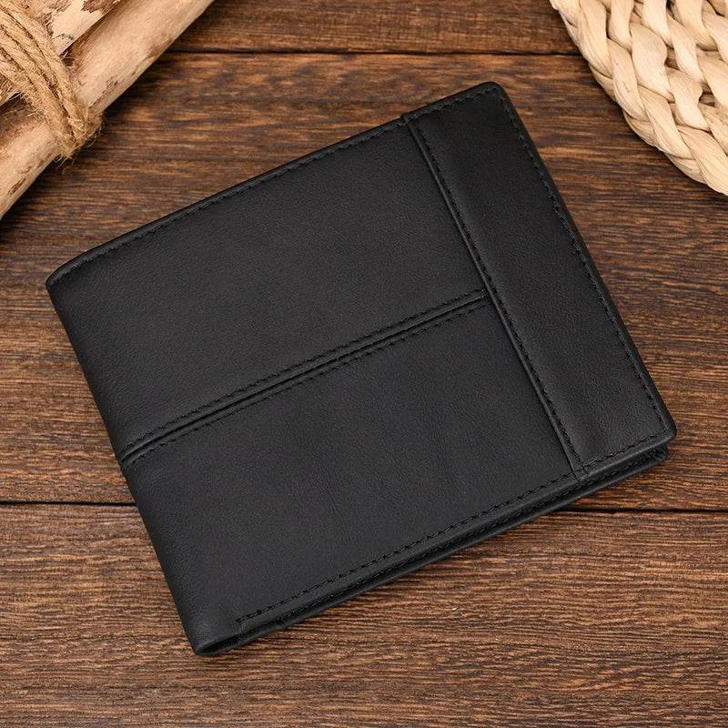 Fashion Men's Business Wallet Thin Purse With Coins Pocket Black Brown - VacationGrabs