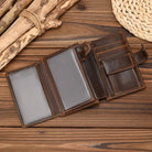 High-Quality Genuine Leather Card Wallet Men Women RFID Short Wallet - VacationGrabs