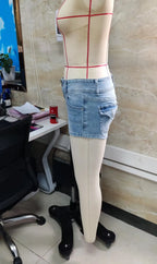 VacationGrabs Women's Vintage Low Rise Denim Shorts Y2K Sexy Micro Mini Hot Pants Streetwear Casual Summer Jean Shorts New Fashion