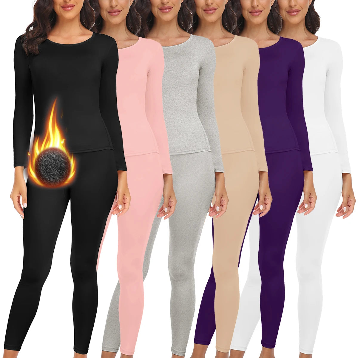 Women's 2-Pack Fleece Lined Thermal Base Layer Set