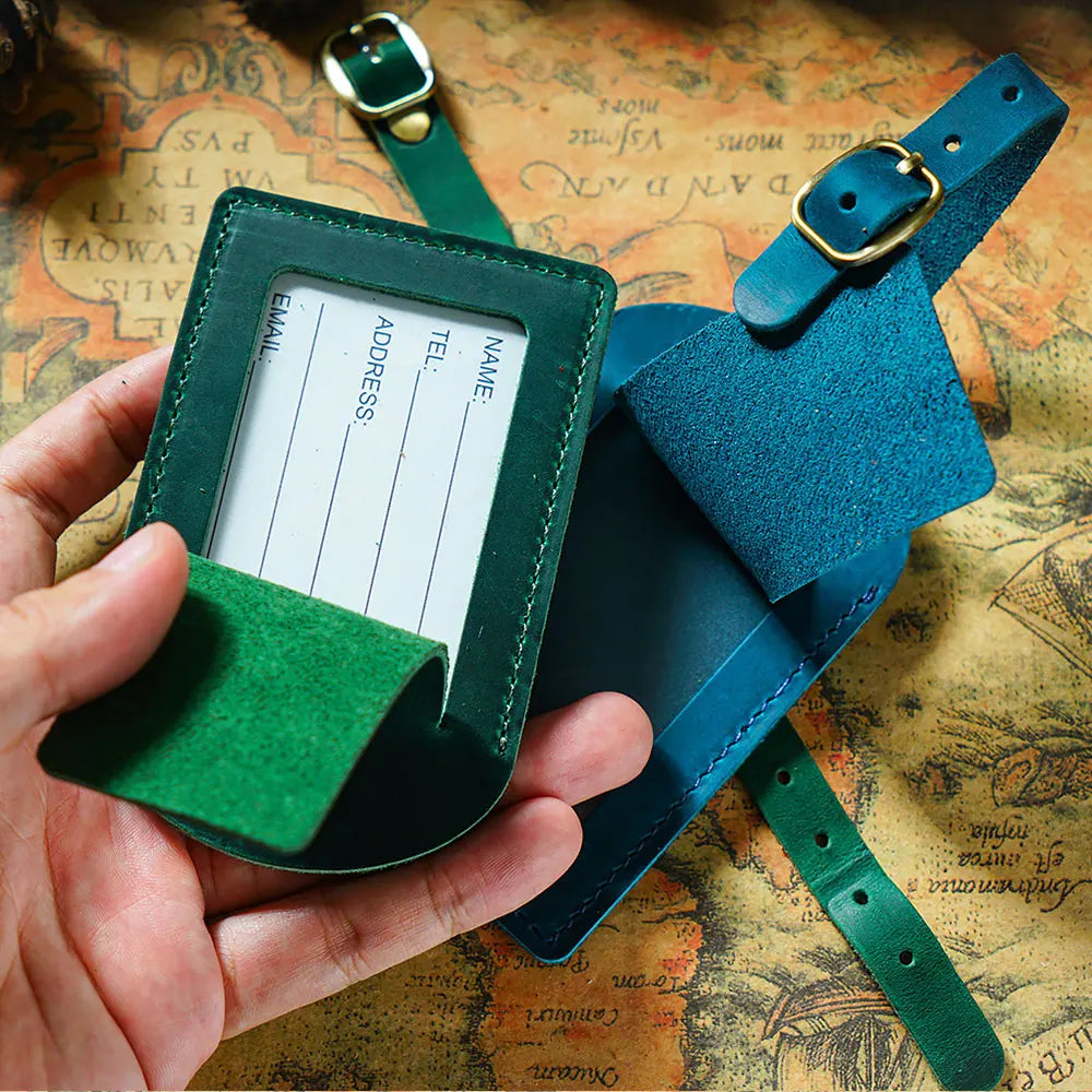 Personalized Leather Luggage Tags Boarding Pass