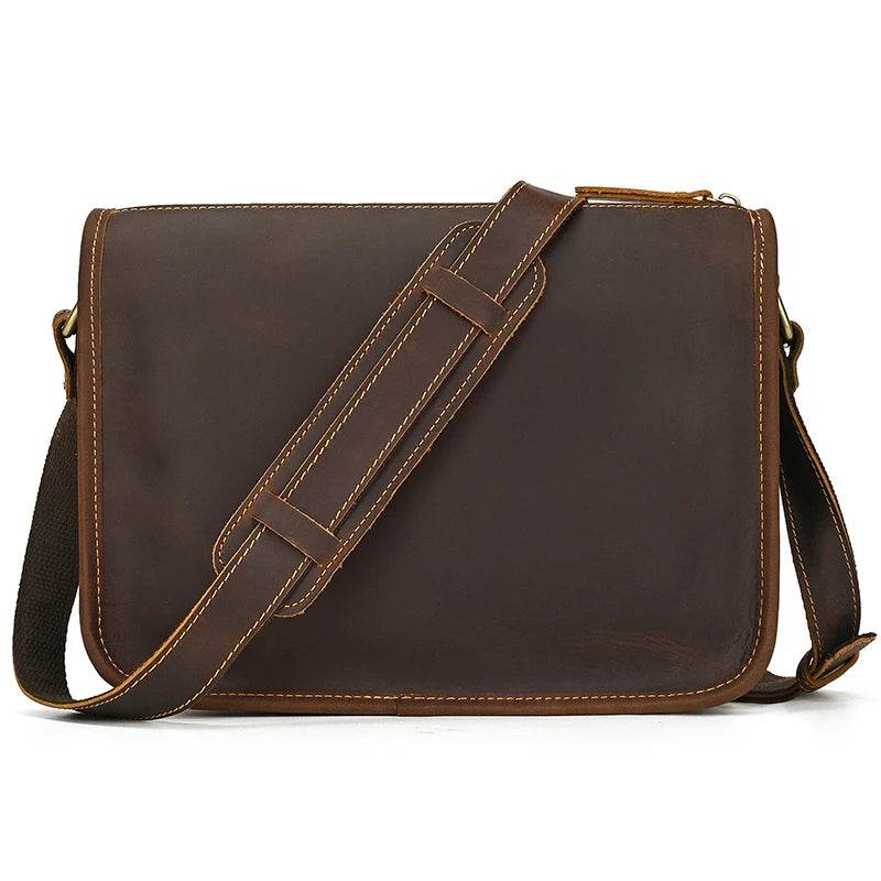 Casual Leather Crossbody Bag for Men – Multi-pocket iPad Sling - VacationGrabs