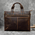 High Fashion Crazy Horse Leather Men's Laptop Handbag - VacationGrabs