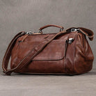 Luxury Leather Carry On Luggage Bag Real Cowskin Travel Duffle - VacationGrabs