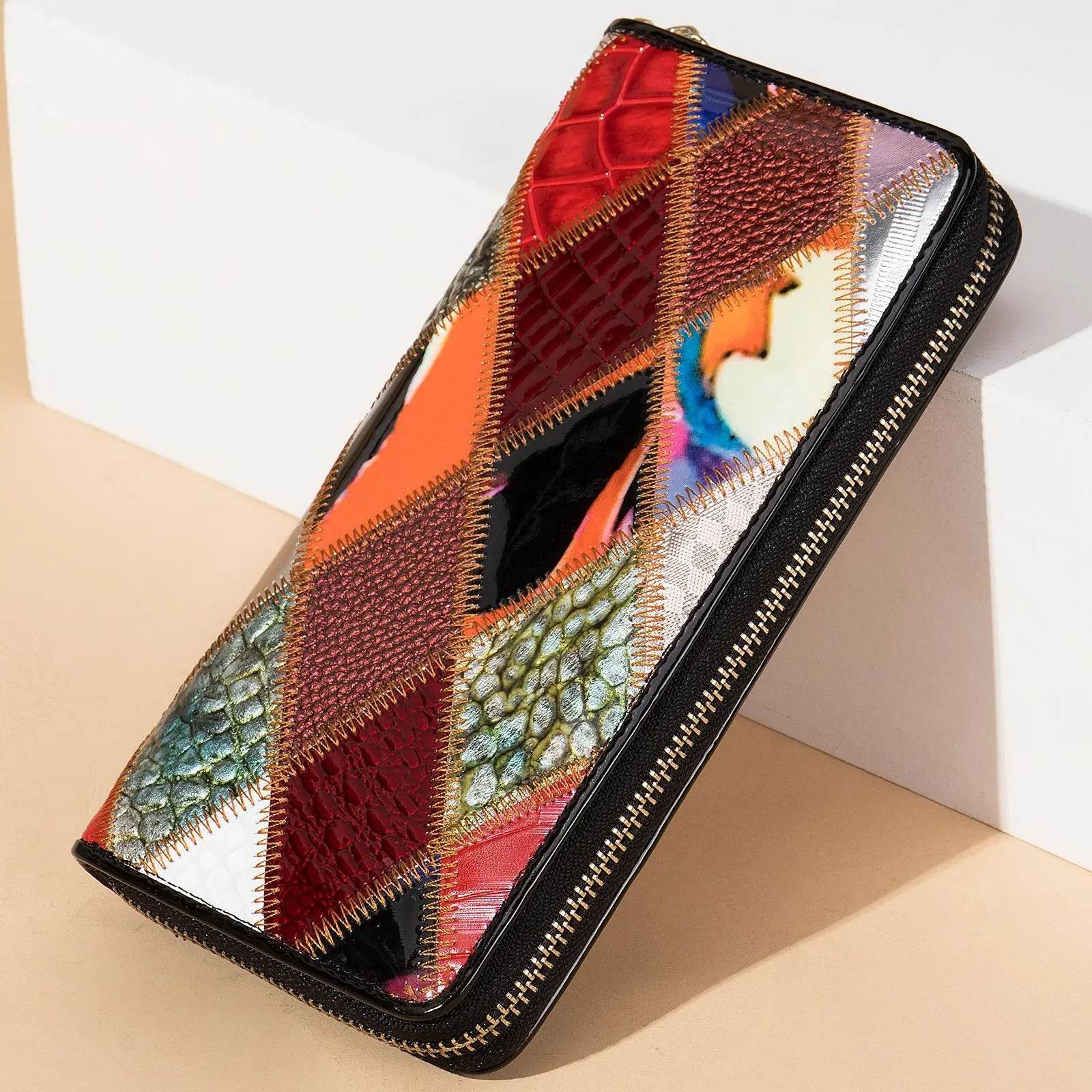Designer Women’s Plaid Mobile Phone Leather Wallet Long Clutch Purse - VacationGrabs