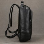 Large Capacity Leather Backpack Men 15.6" Laptop Travel Bag