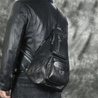 Men's Genuine Leather Sling Bag – Half Moon Chest Pack