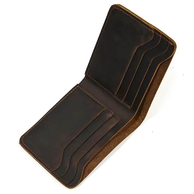 Leather Short Wallet Card Holder Bifold for Men, Women & Credit Cards - VacationGrabs