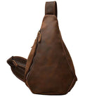 Designer Leather Shoulder Bag Crazy Horse Leather Sling Bag - VacationGrabs