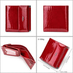 Retro Fashion Alligator Pattern Cowhide Leather Women’s Short Clutch Purse - VacationGrabs