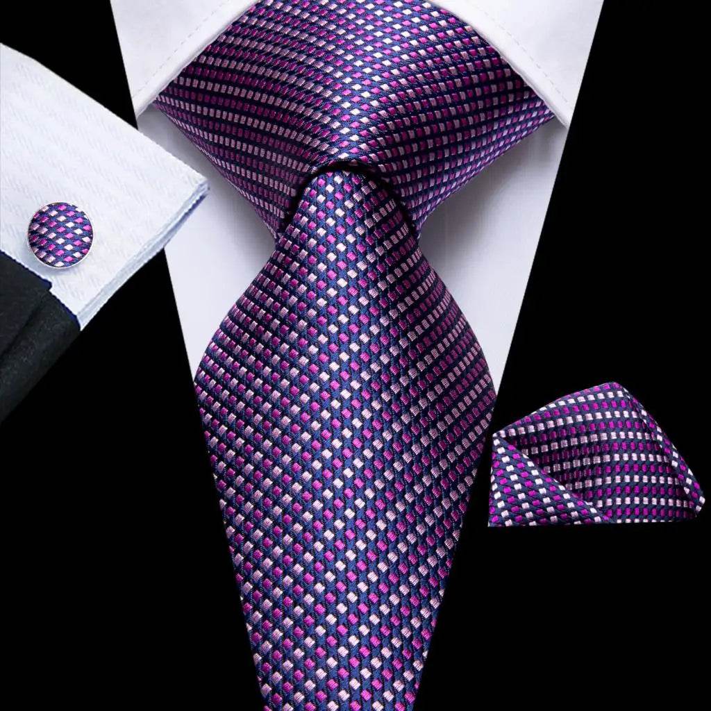 Purple Paisley Silk Tie Set for Men - VacationGrabs