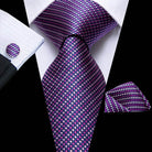 Purple Paisley Silk Tie Set for Men - VacationGrabs