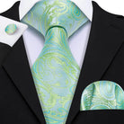 Green Silk Tie Set for Men: Multiple Shades Available - VacationGrabs