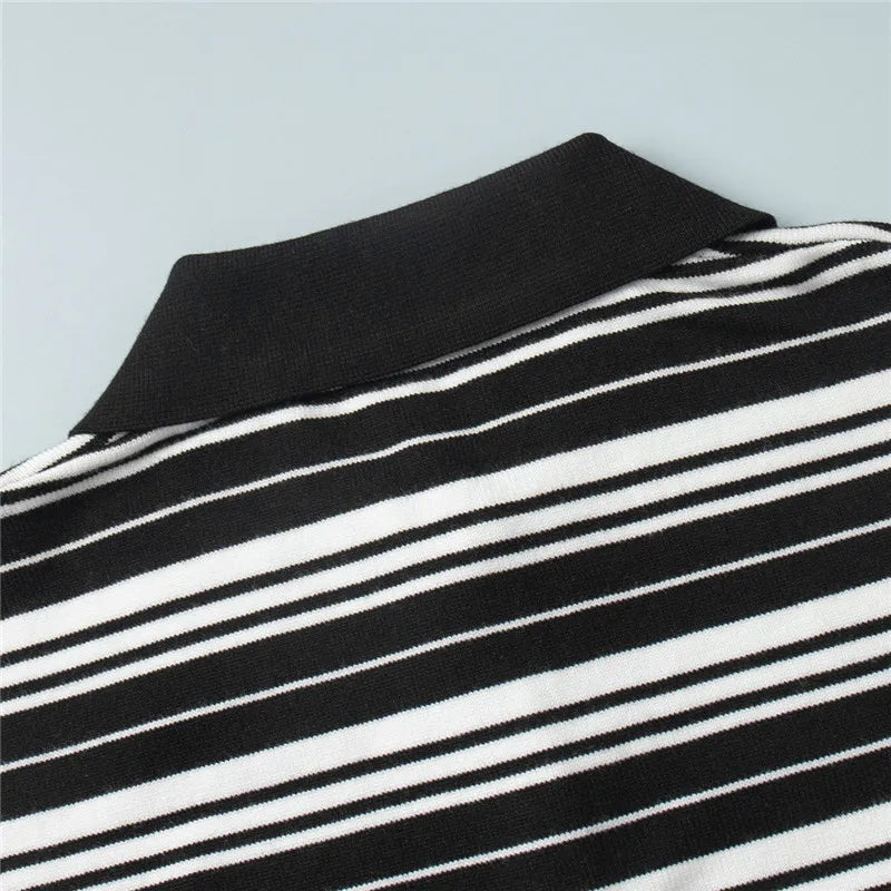 VacationGrabs Striped Sweater Women Long Sleeve Button Front Pullover Casual Crew Neck Tops Pullover Sweatshirt Fall Winter Outwear