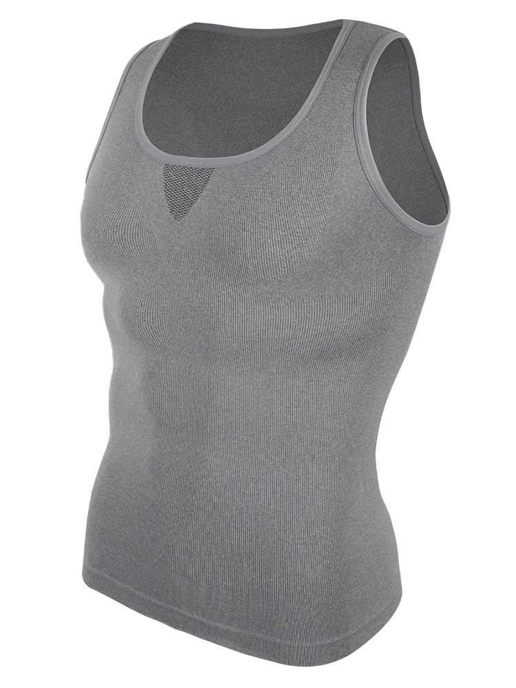 Mens Muscle Dry Fit Compression Tank Top Slimming Body Shaper Vest Shirts Abs Abdomen Slim Gym Workout Undershirt