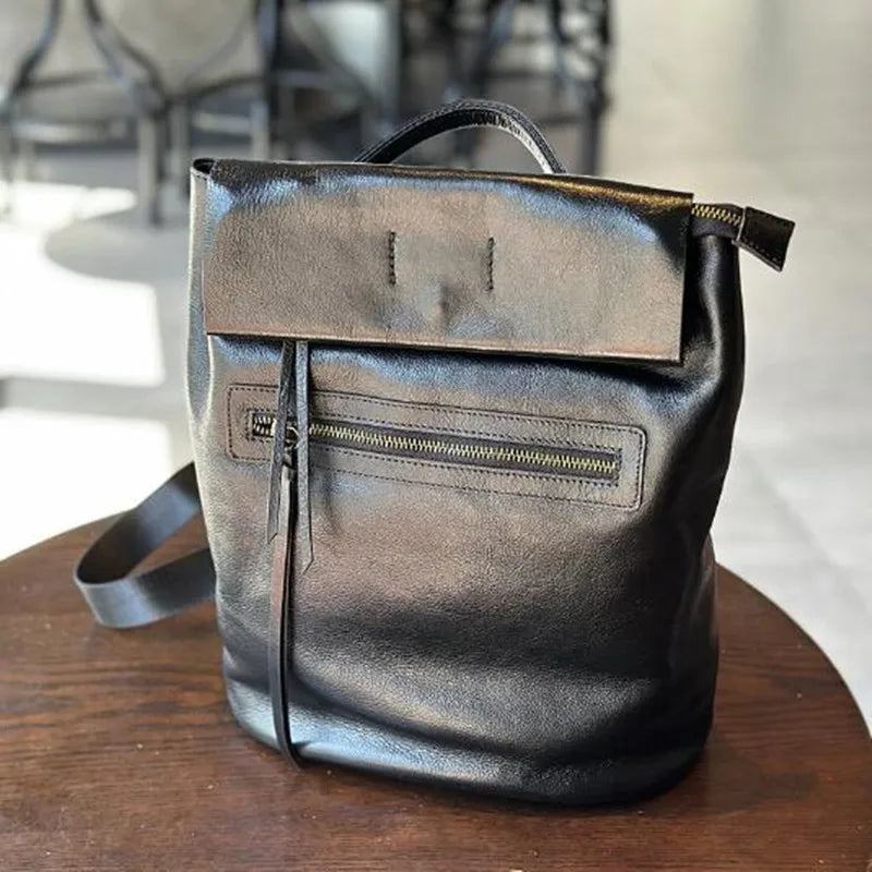 Vintage Color Real Leather Backpack Satchel