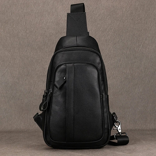 Leather Single Shoulder Sling Bag Chest Bags For Men
